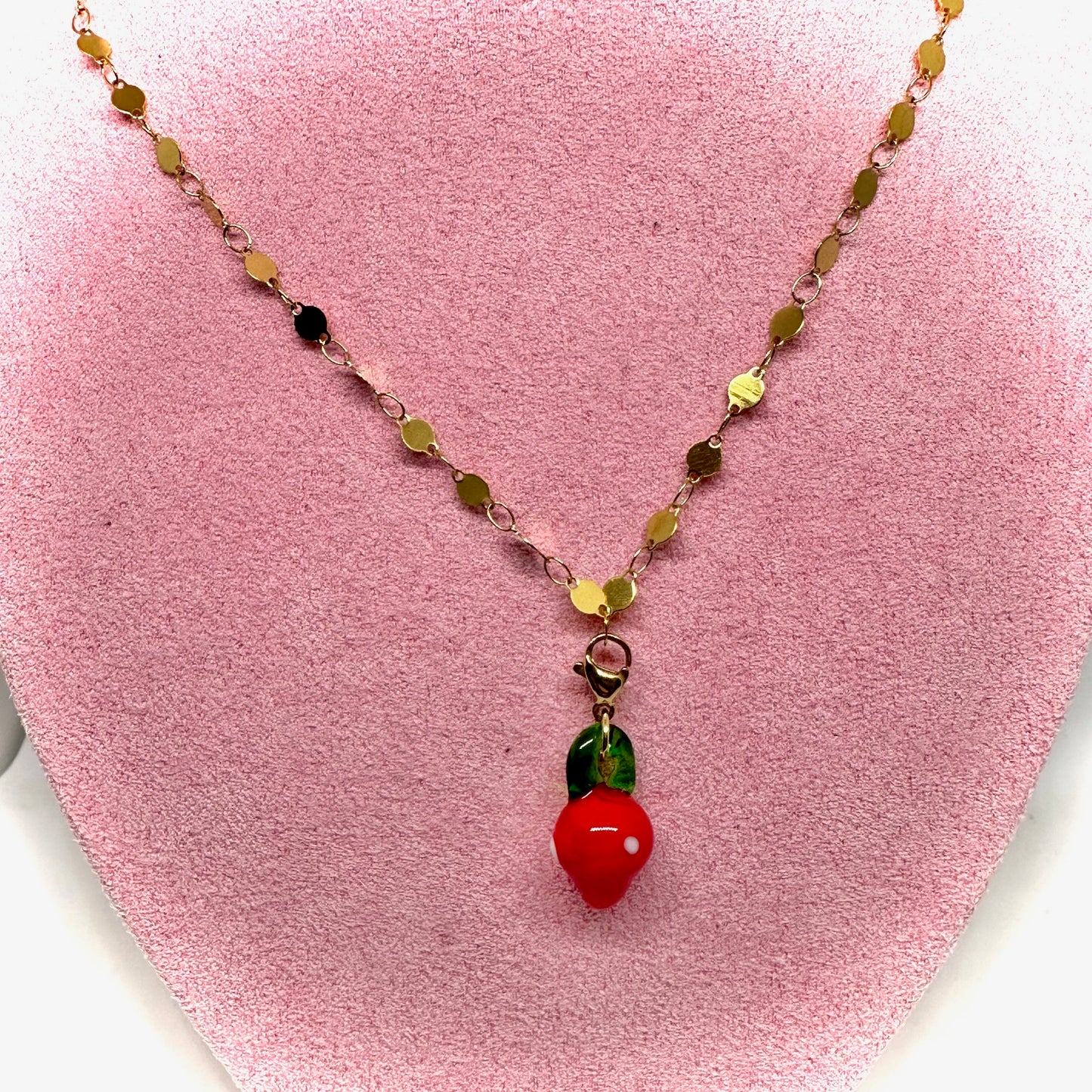 Collier Pendentif Fraise En Acier Inoxydable