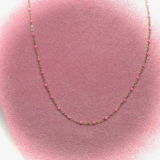 Collier Perles Roses