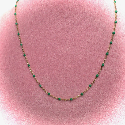 Collier Perles Vertes