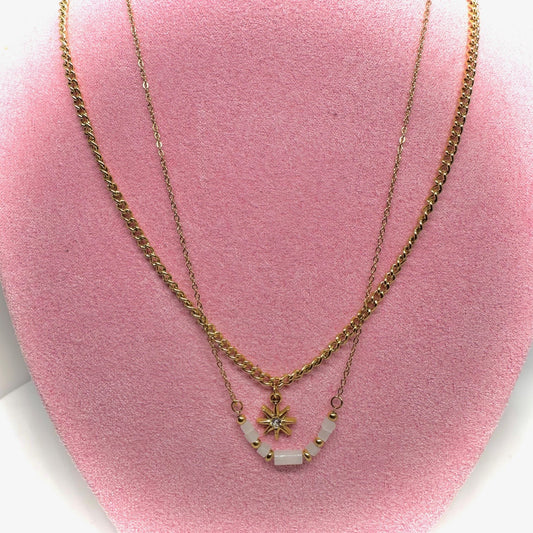 Collier Doublé En Acier Inoxydable